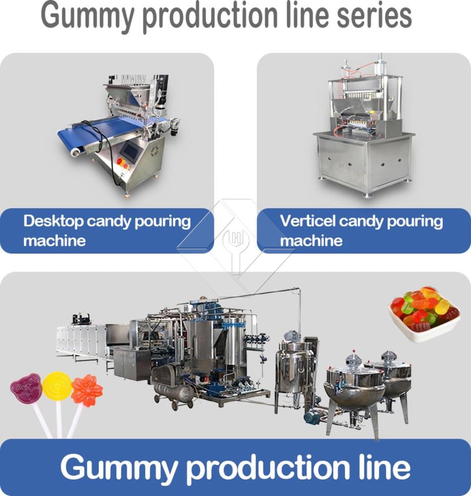 Automatic Hard & Soft&Jelly&Lollipop Gummy Candy Pouring Depositing Making Production Line Automatic Hard & Soft&Jelly&Lollipop Gummy Candy Pouring Depositing Making Production Line