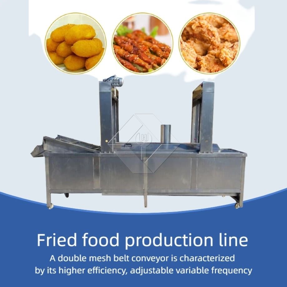 Electric Chicken Fryer Machine Chicken Deep Fryer Machine Automatic Continuous Fryer hamburger Frying Machine with Conveyor