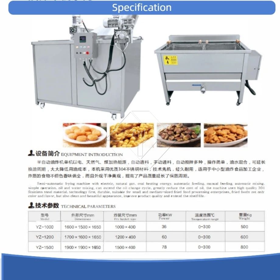 Professional Batch Type Snacks Frying Machine Manual French Fries Frying Machine High Quality