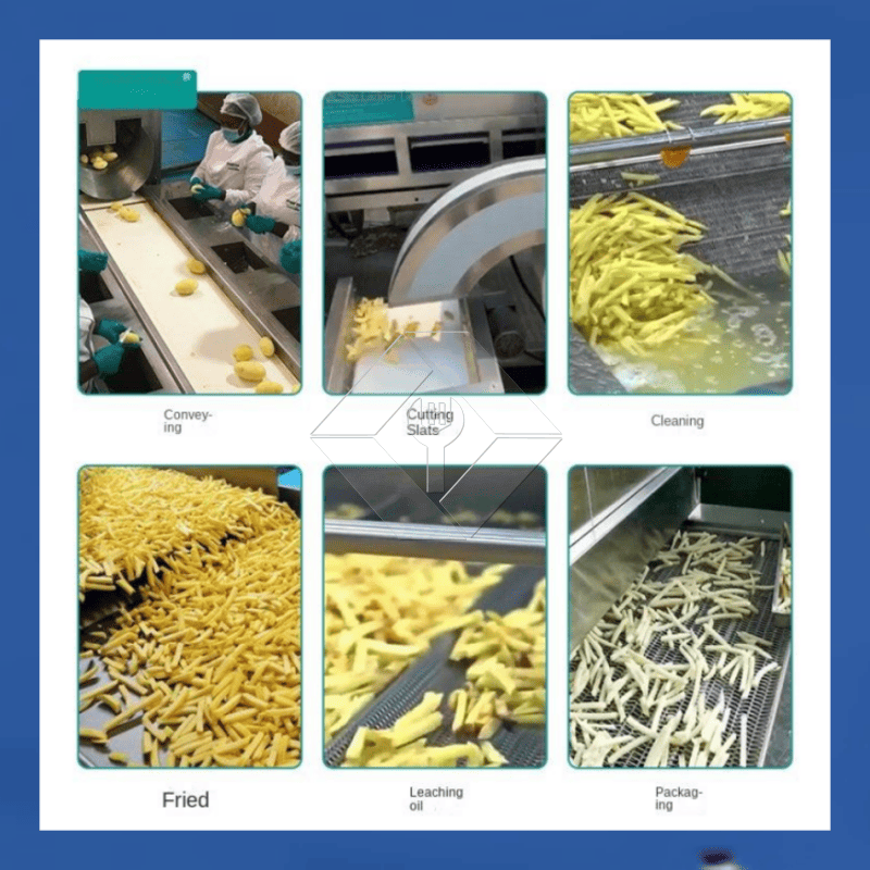 Factory Price 100-1000kg Automatic Frozen French Fries Potato Chips Making Machine Production Line for Sale