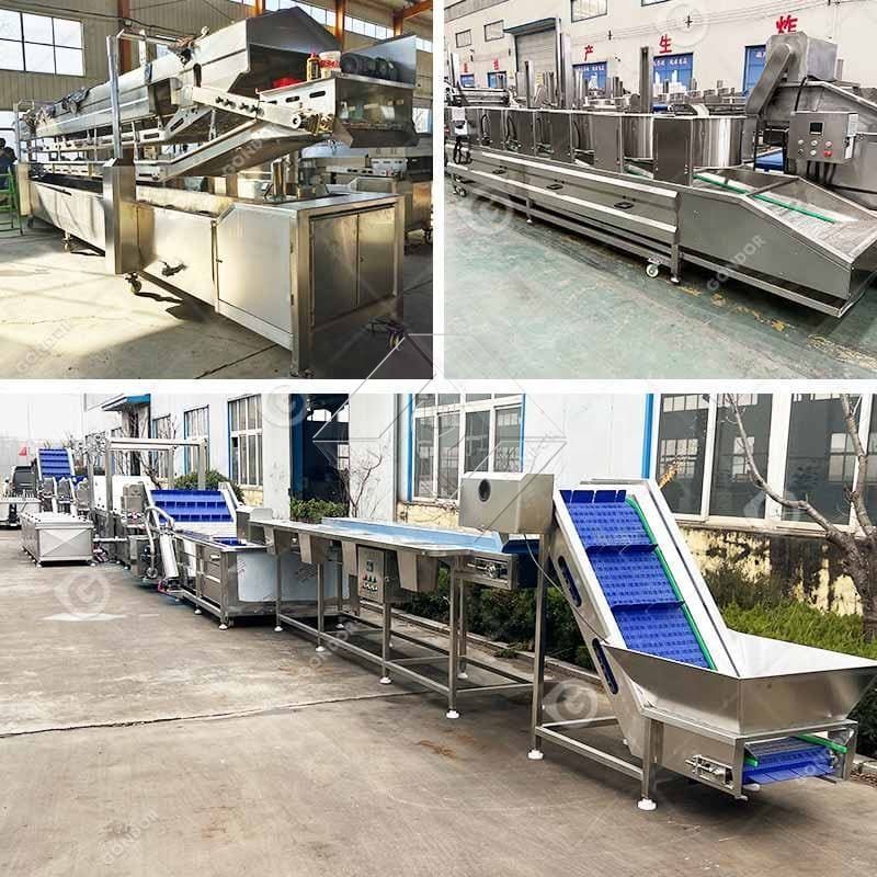 Factory Price 100-1000kg Automatic Frozen French Fries Potato Chips Making Machine Production Line for Sale