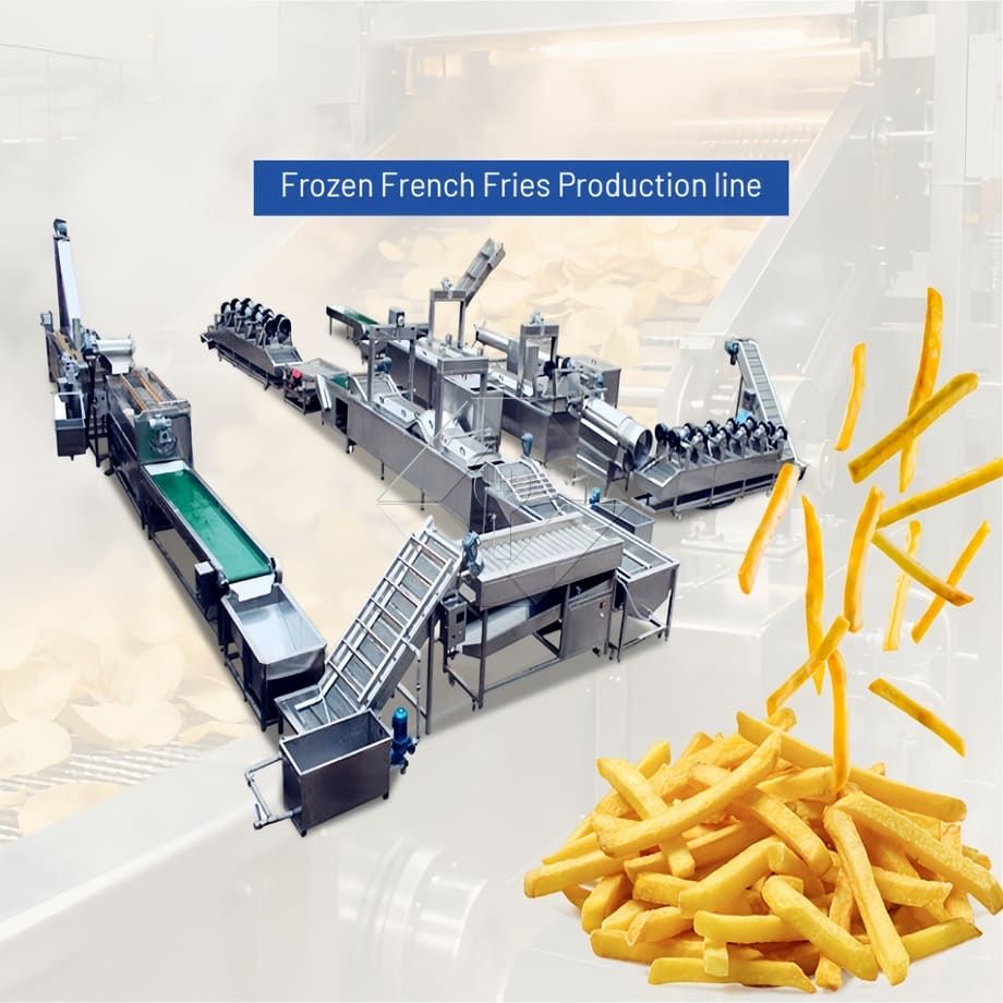 Factory Price 100-1000kg Automatic Frozen French Fries Potato Chips Making Machine Production Line for Sale