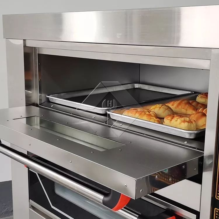 Hot Sale New Bakery Gas Oven for Double Deck 4 Trays Baking Oven