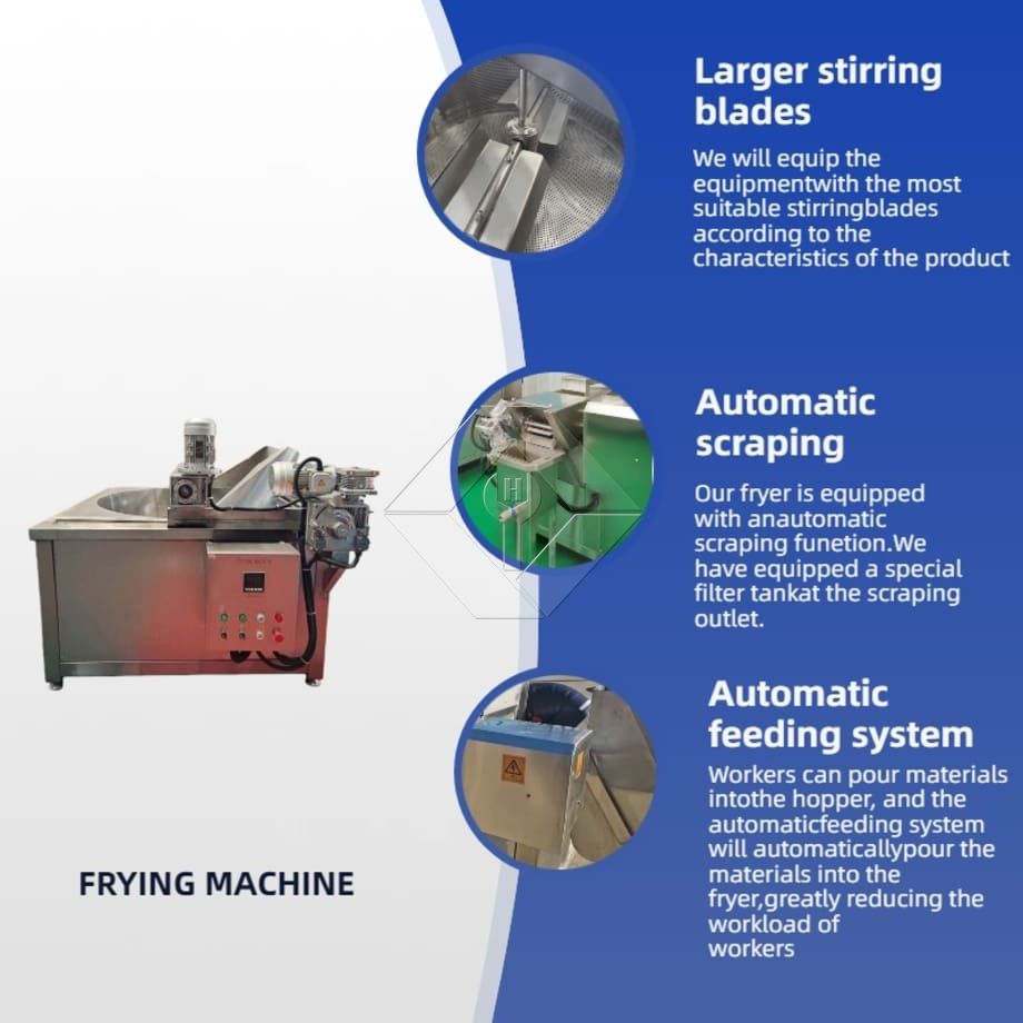 Low Investment Automatic Stirring Frying Machine Deep Fryer High Capacity Batch Frying Machine for Sale Low Investment Automatic Stirring Frying Machine Deep Fryer High Capacity Batch Frying Machine for Sale