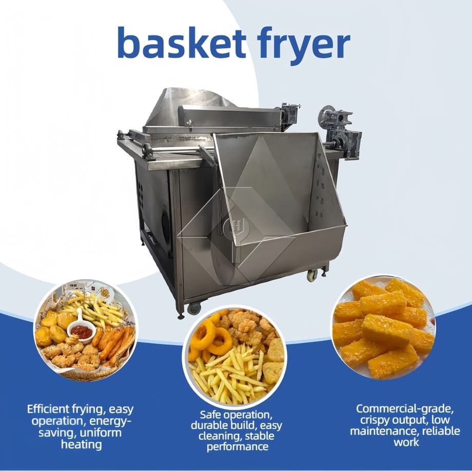 Low Investment Automatic Stirring Frying Machine Deep Fryer High Capacity Batch Frying Machine for Sale
