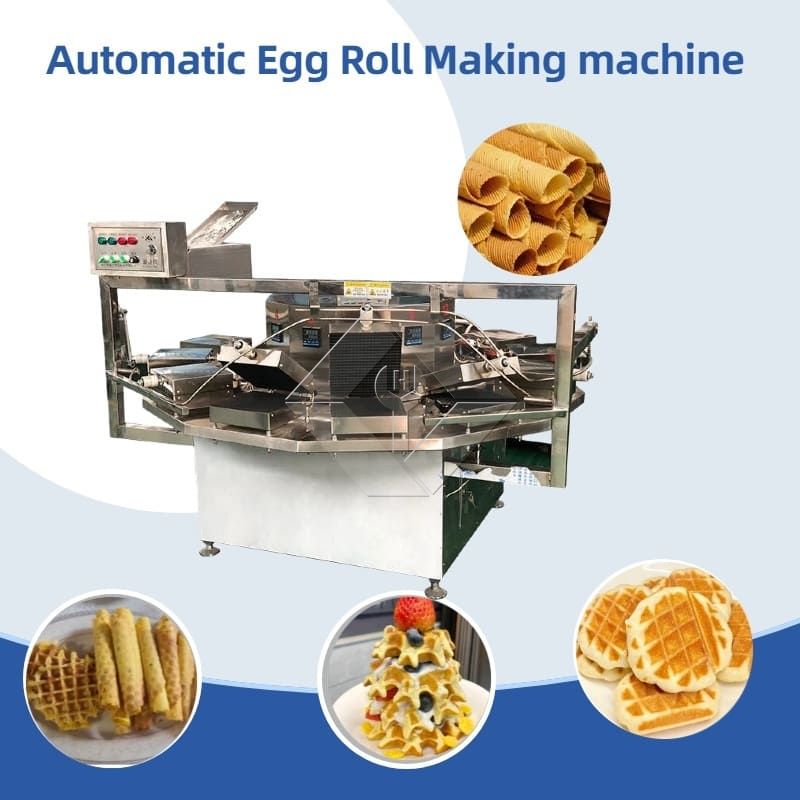 Rotary Rolling Sugar Cone Baking Ice Cream Poke Cornet Rolled Cones Making Machine