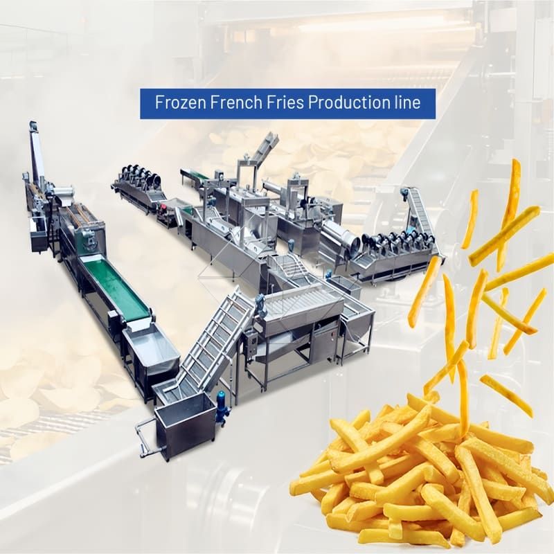 Factory Price 100-1000kg Automatic Frozen French Fries Potato Chips Making Machine Production Line for Sale