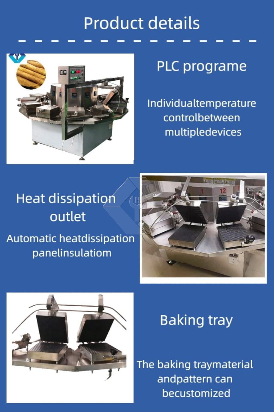 Rotary Rolling Sugar Cone Baking Ice Cream Poke Cornet Rolled Cones Making Machine