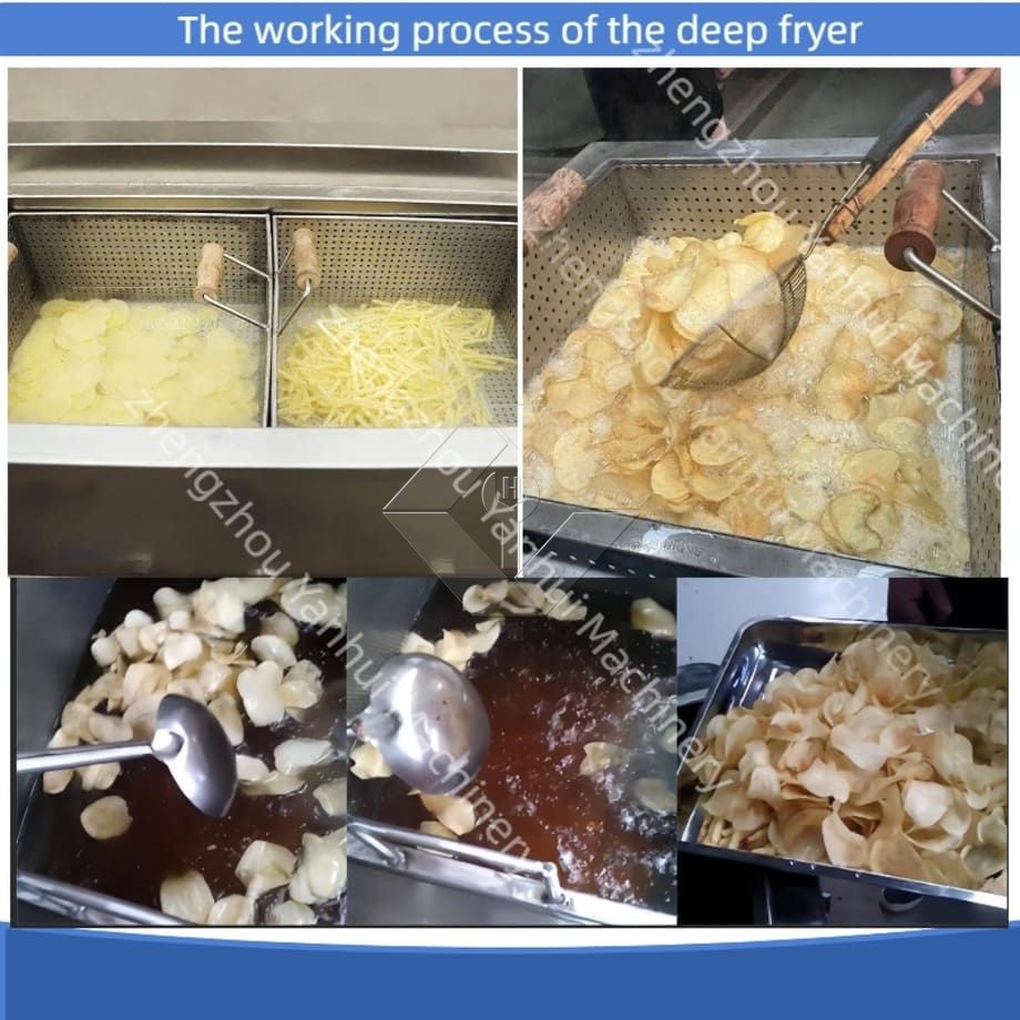 Professional Batch Type Snacks Frying Machine Manual French Fries Frying Machine High Quality