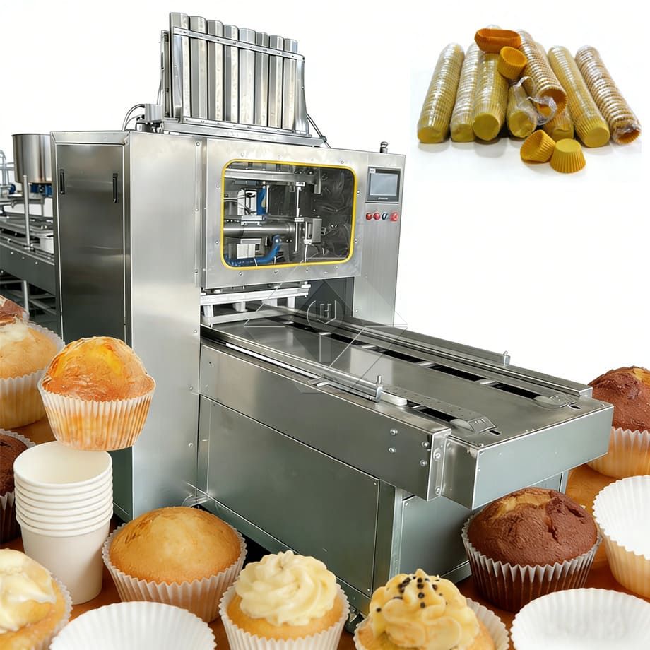 Automatic Muffin Production Line Factory Price Industrial Mini Cup Cake Making Machine to Put Cupcake Papers