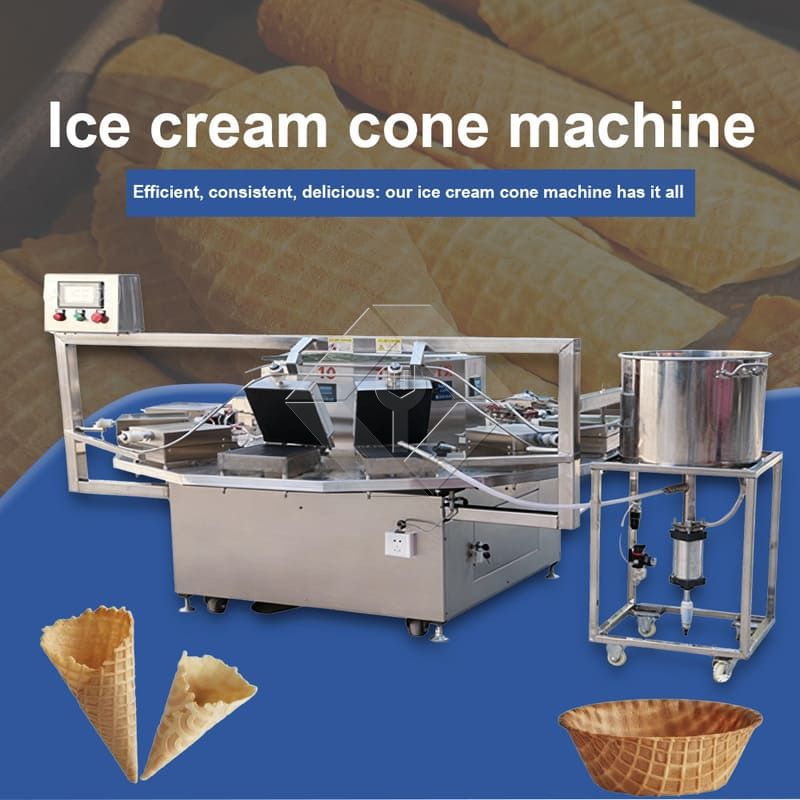 Rotary Rolling Sugar Cone Baking Ice Cream Poke Cornet Rolled Cones Making Machine