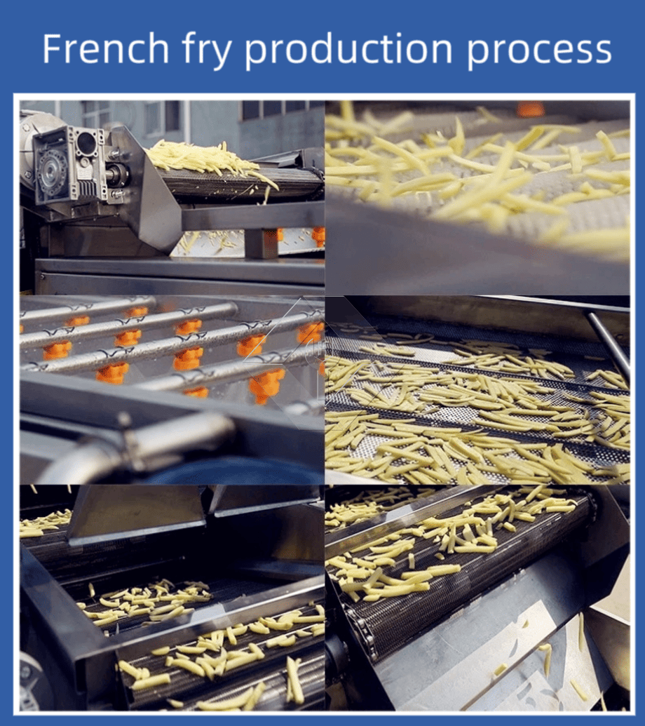 Factory Price 100-1000kg Automatic Frozen French Fries Potato Chips Making Machine Production Line for Sale