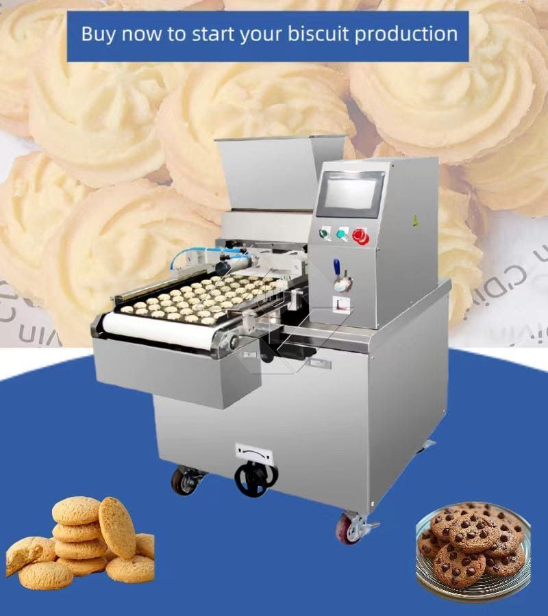 Automatic Shaped Cookie Making Machine with Interchangeable Dies for Customized Biscuit Production and High-Output Industrial Use